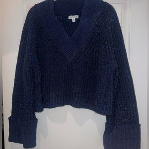 Blue v-neck sweater